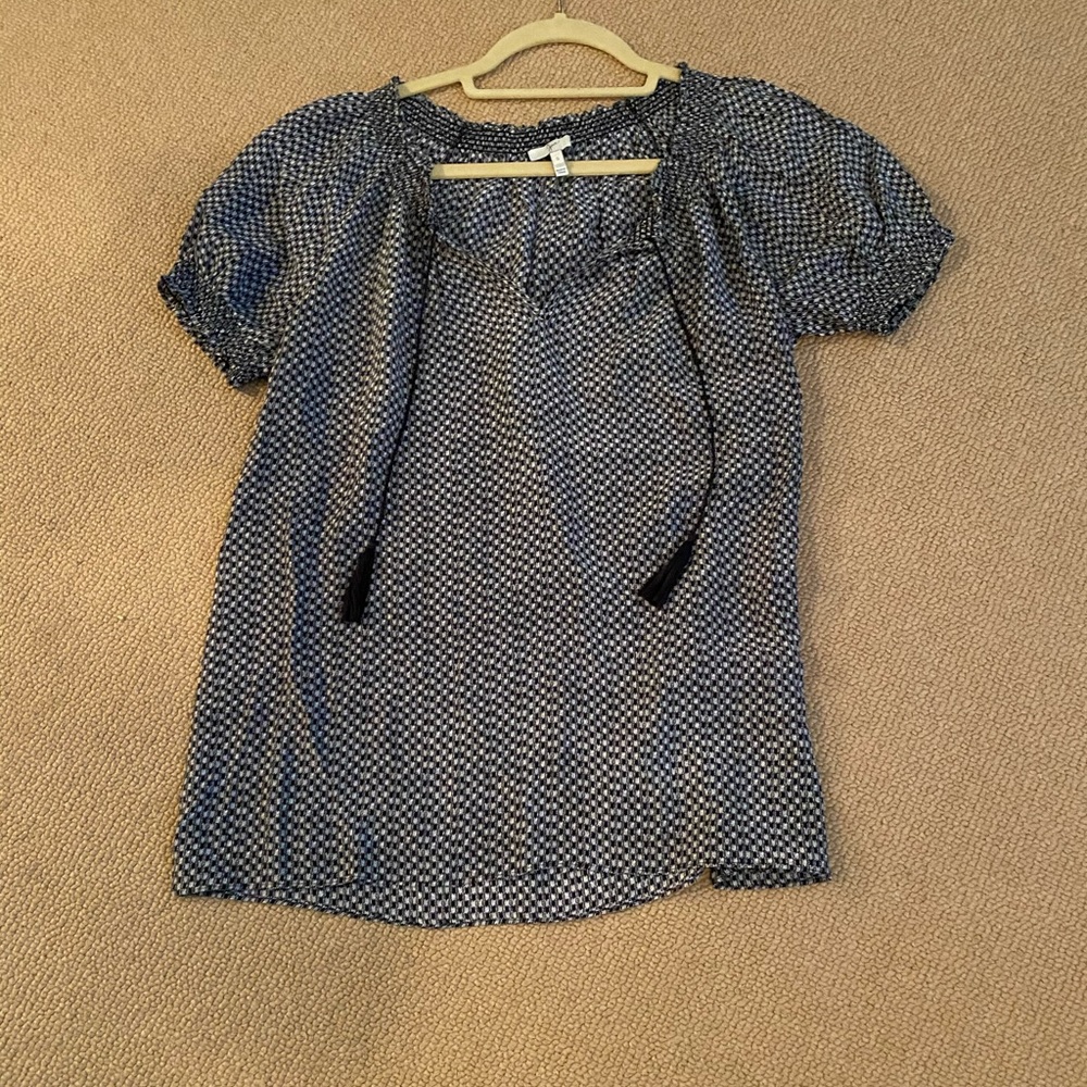 Joie black/white checkerboard top, size small